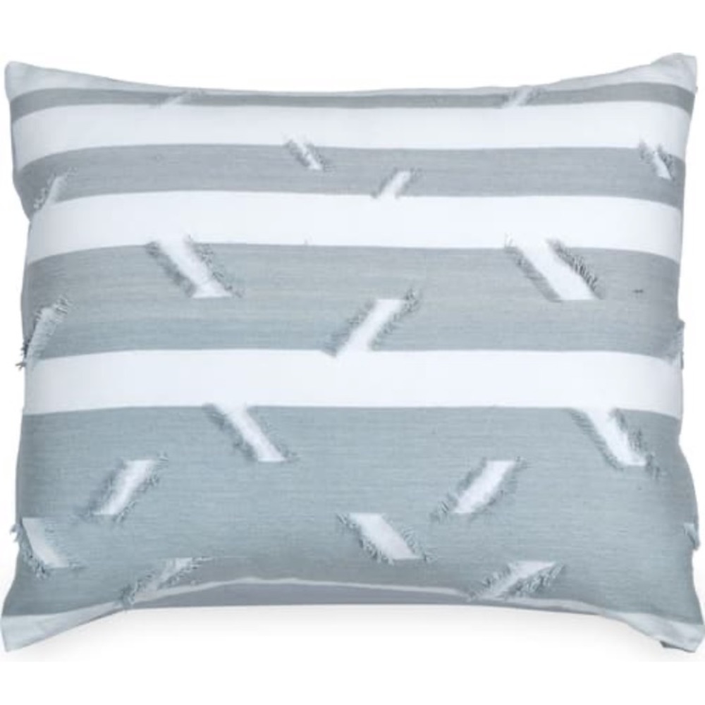 Peri Home Stripe Fringe Blue Standard Sham